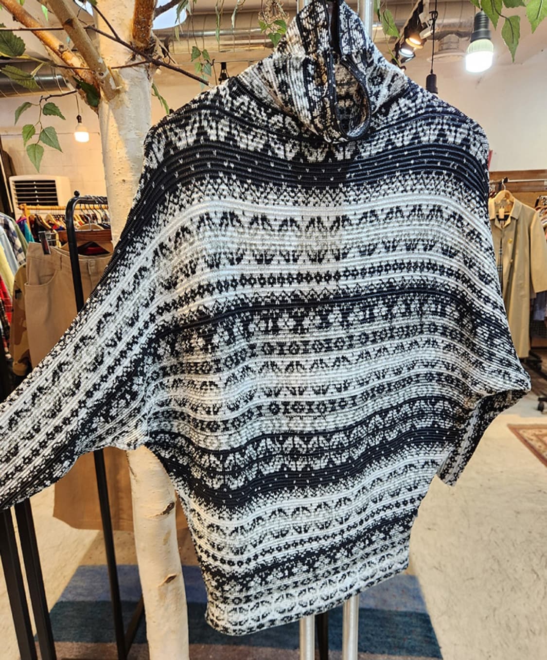 SPECCHIO pleats 스피치오 플리츠 패턴 가오리 터틀넥 상품이미지5