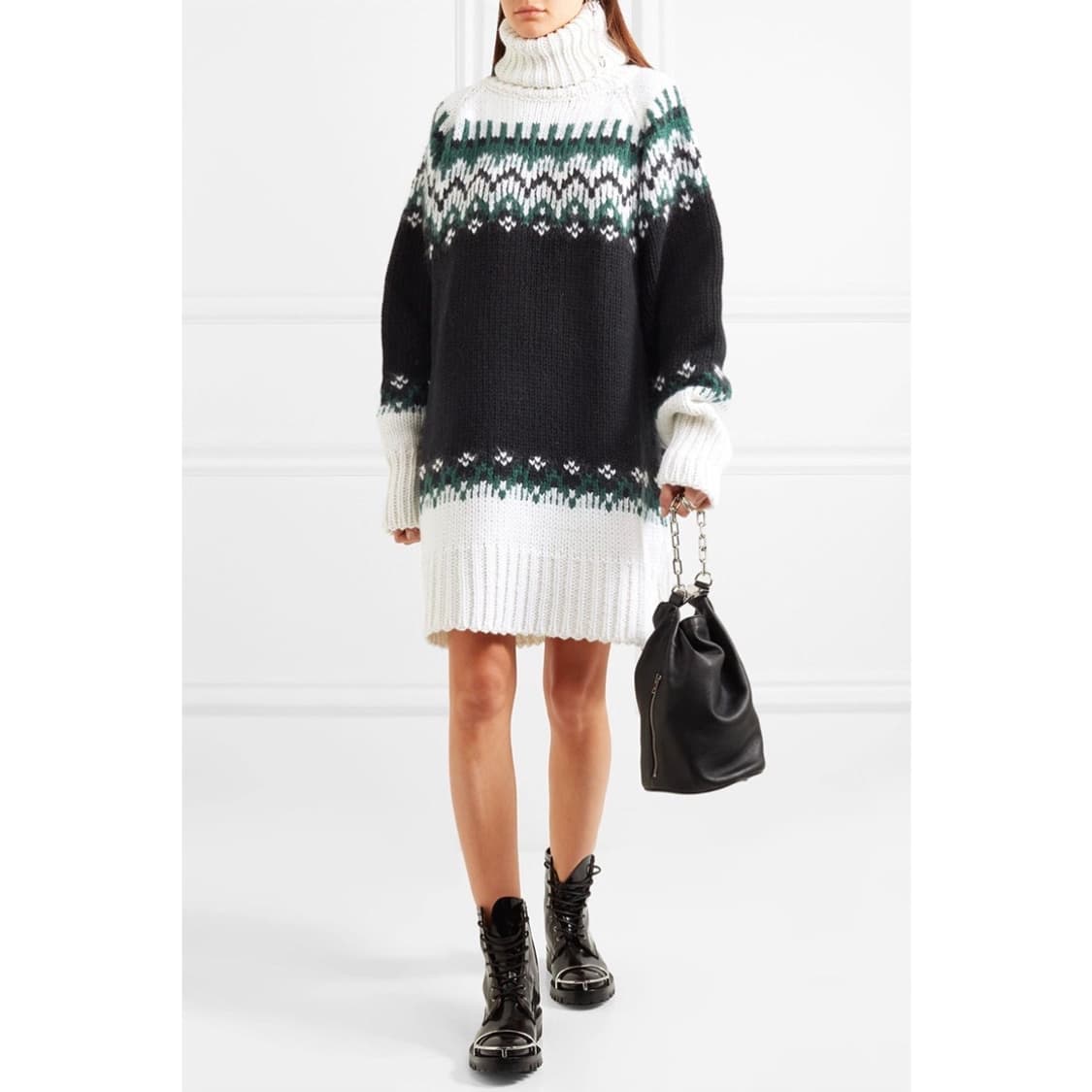 (새상품,매장판) 메종 마르지엘라 MM6 노르딕 패턴 터틀넥 니트 원피스 상품이미지2