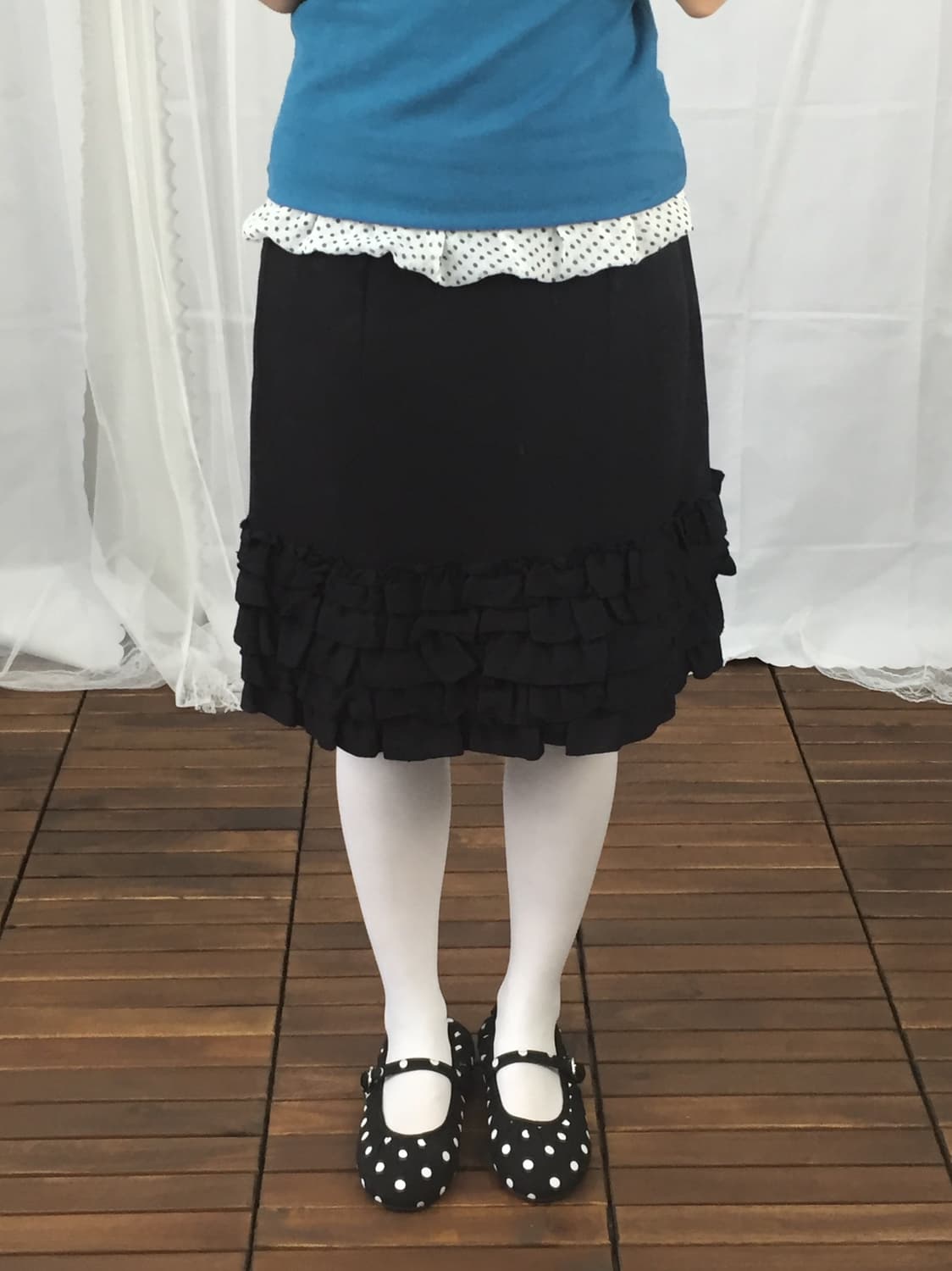 'Atsuro Tayama' Black Ruffle Skirt 상품이미지1