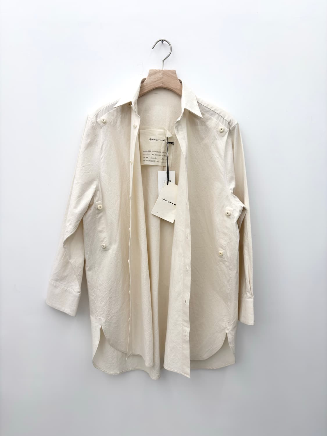 THE TYPESETTER SHIRT IVORY/STONE 상품이미지4