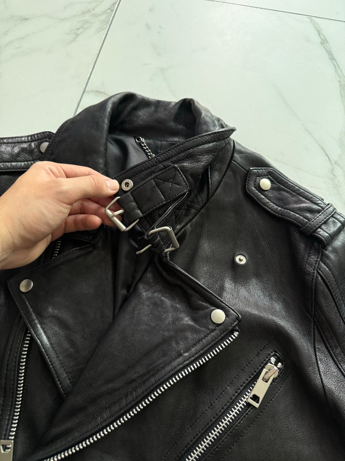 광희시장 빈티지 레더자켓 48 사이즈감 상품이미지3