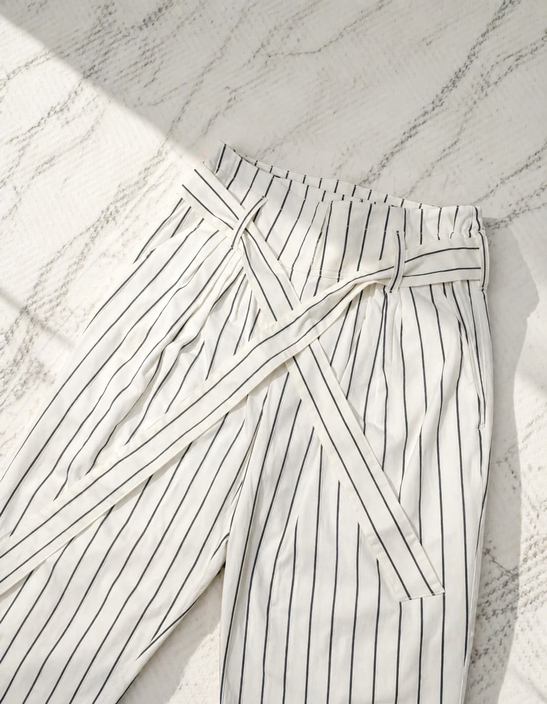 타임 포스트모던 스트라이프 테이퍼드 팬츠 / 여름용 / 하이웨스트 상품이미지4