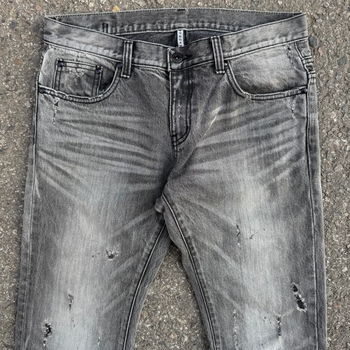 블랙바렛 By 닐바렛 데미지 부츠컷 데님 팬츠 상품이미지3