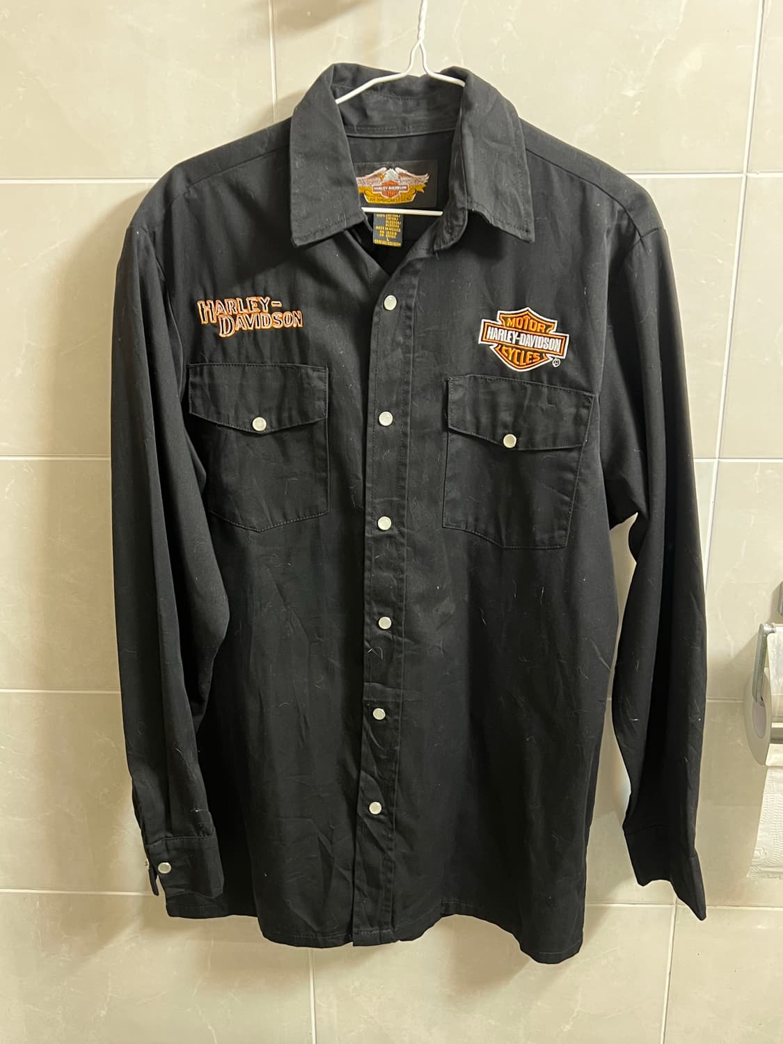 할리데이비슨 자수 로고 스냅셔츠 상품이미지1