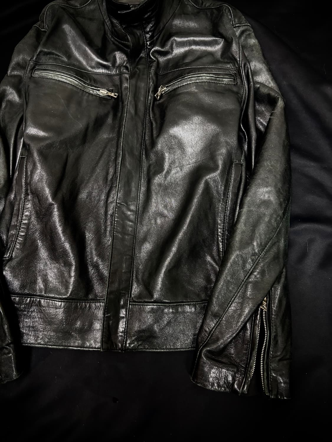 [Leather]Chic Zip Detail SHELL Leather J 상품이미지4