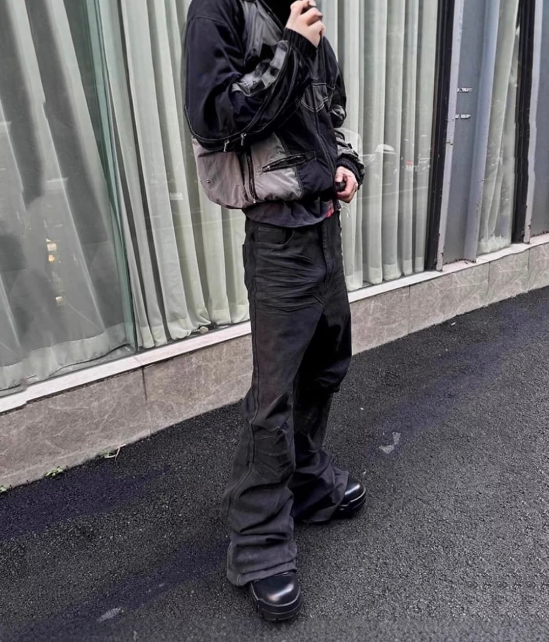 릭오웬스 스타일 코튼 플레어진  상품이미지4