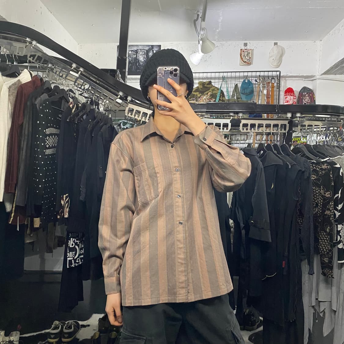 Mind luck 스트라이프 오버핏 셔츠 상품이미지1