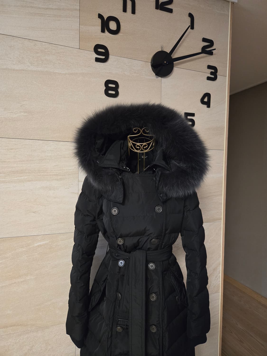 [66] 지컷 폭스퍼 밸트 여성 구스 롱패딩 상품이미지2