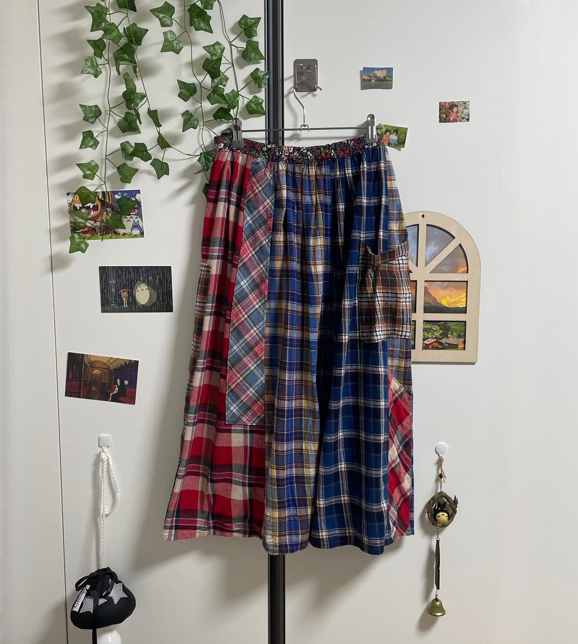 체크 패치 스커트 #롱스커트 #패치워크 상품이미지3