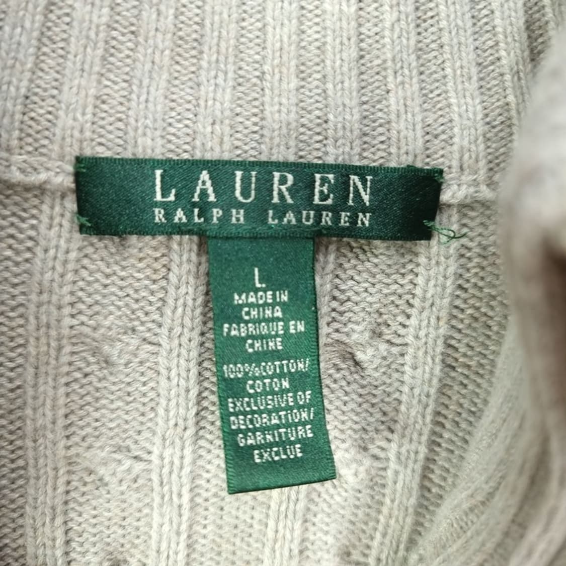 [폴로 랄프로렌] 케이블 꽈배기 하이넥 니트 집업 가디건 M19743 상품이미지7