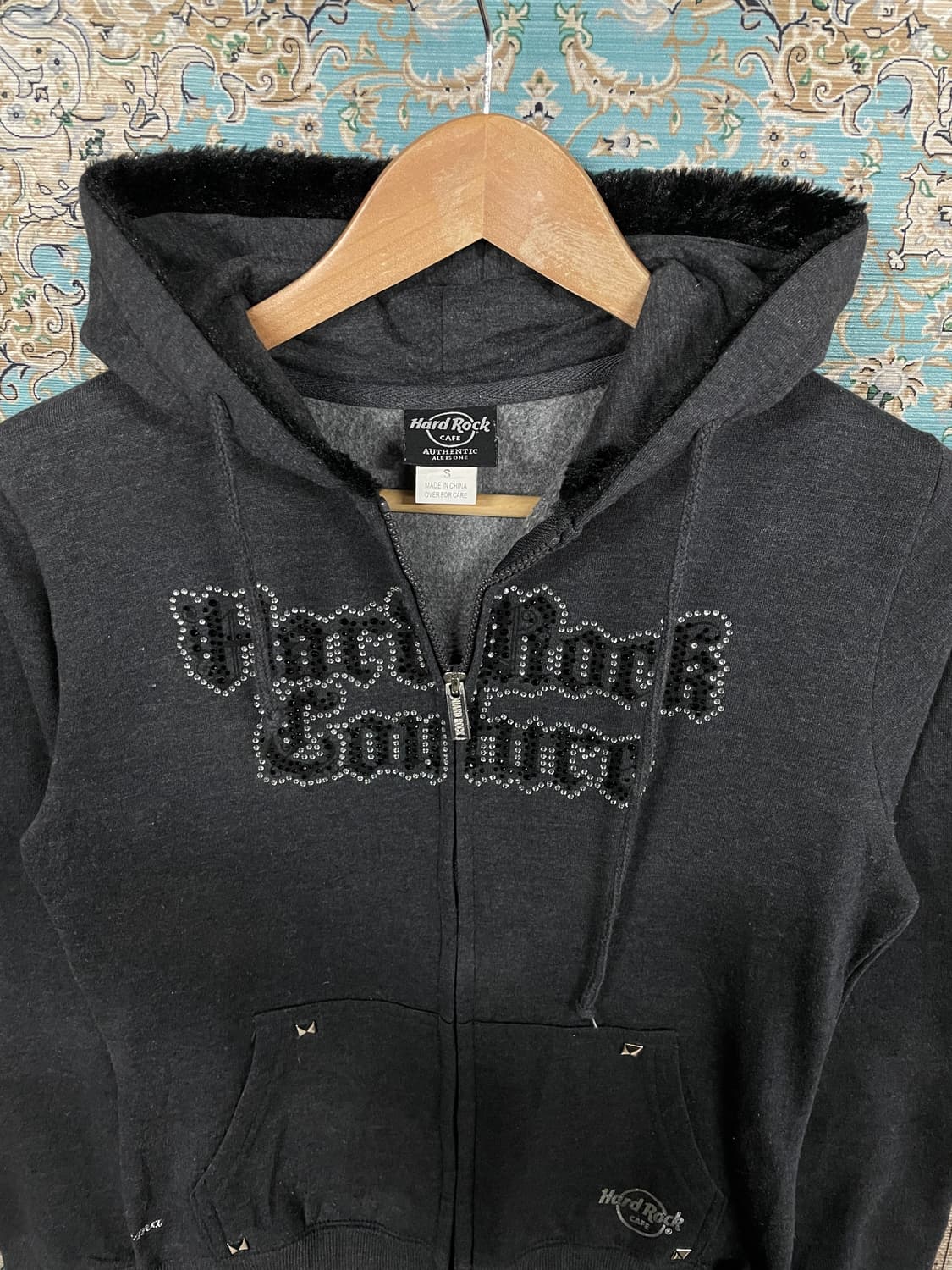 하드락카페 비즈 Y2K 큐빅 딱붙 후드집업1686 상품이미지2