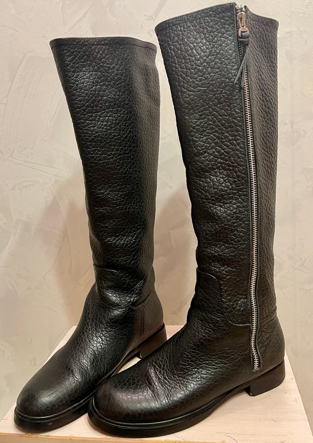 리얼 카우레더 지퍼 롱부츠 블랙 37사이즈(240) 상품이미지8