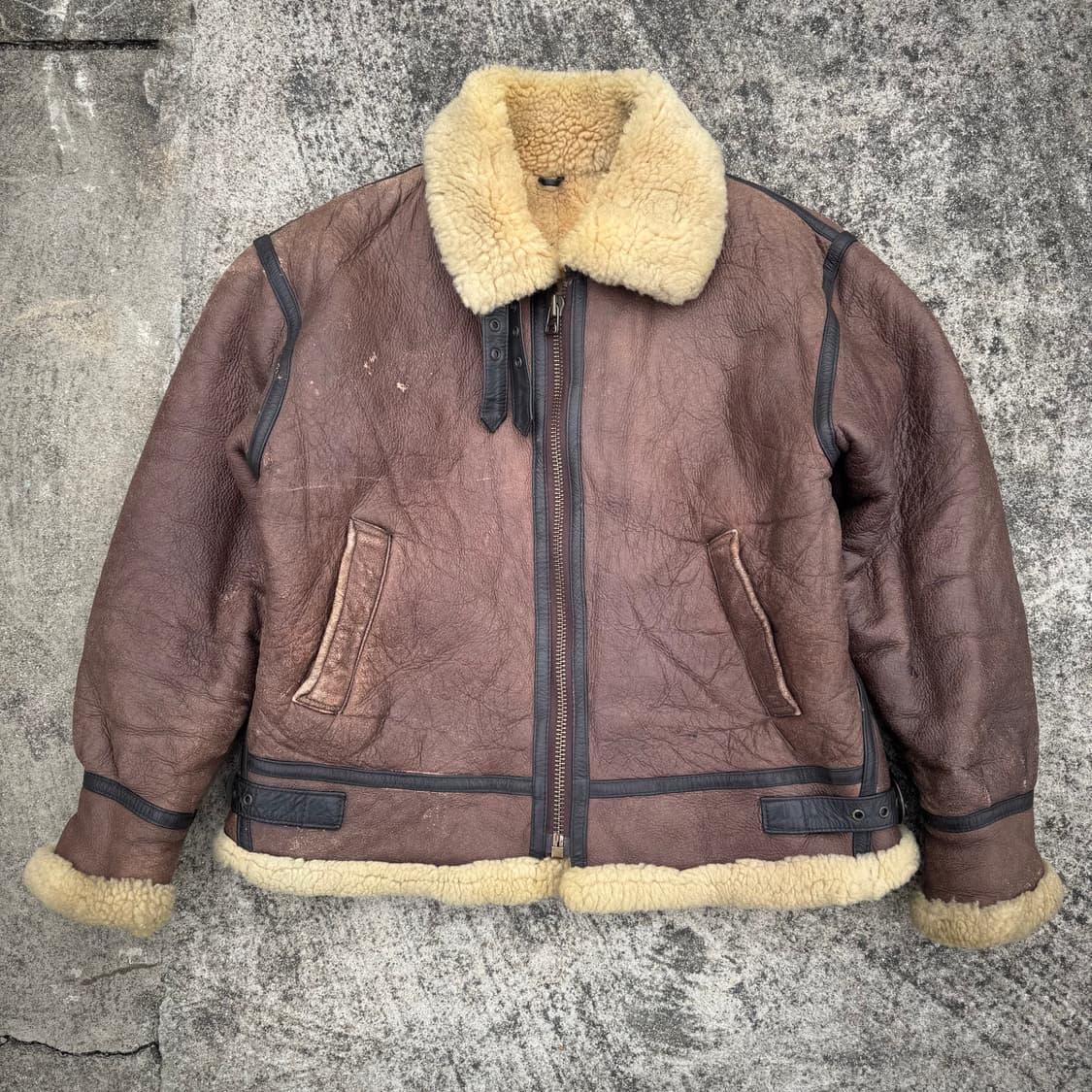 [L] 양가죽 양털 B-3 무스탕 무통자켓 상품이미지1