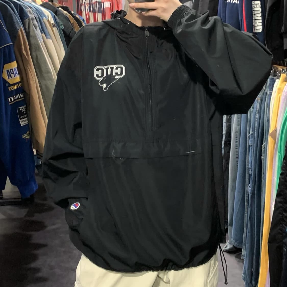 [IM] 챔피온 하프집업 아노락 블랙 (후드O) 상품이미지2