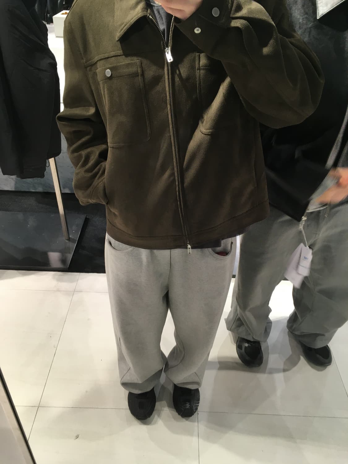 드로우핏 스웨이드 패널 트러커 집업 자켓 [D.KHAKI]  상품이미지1