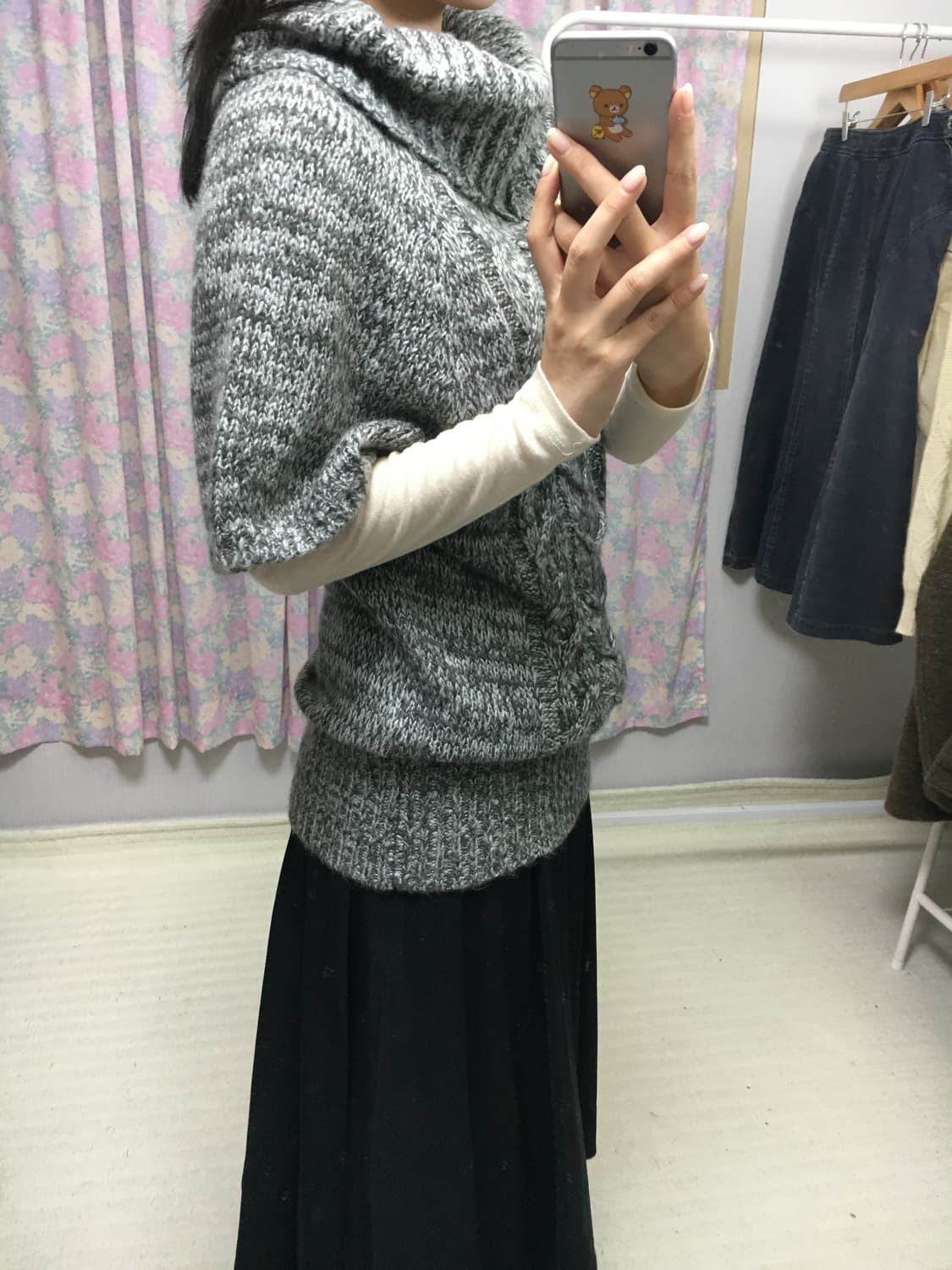 그레이 보카시 목폴라 니트 상품이미지4