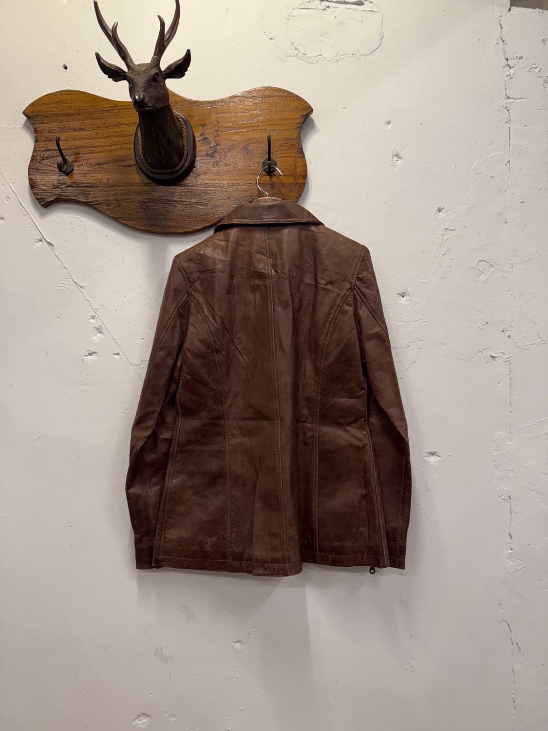 55) Brown Sheep Leather Zip-Up Jacket 상품이미지5