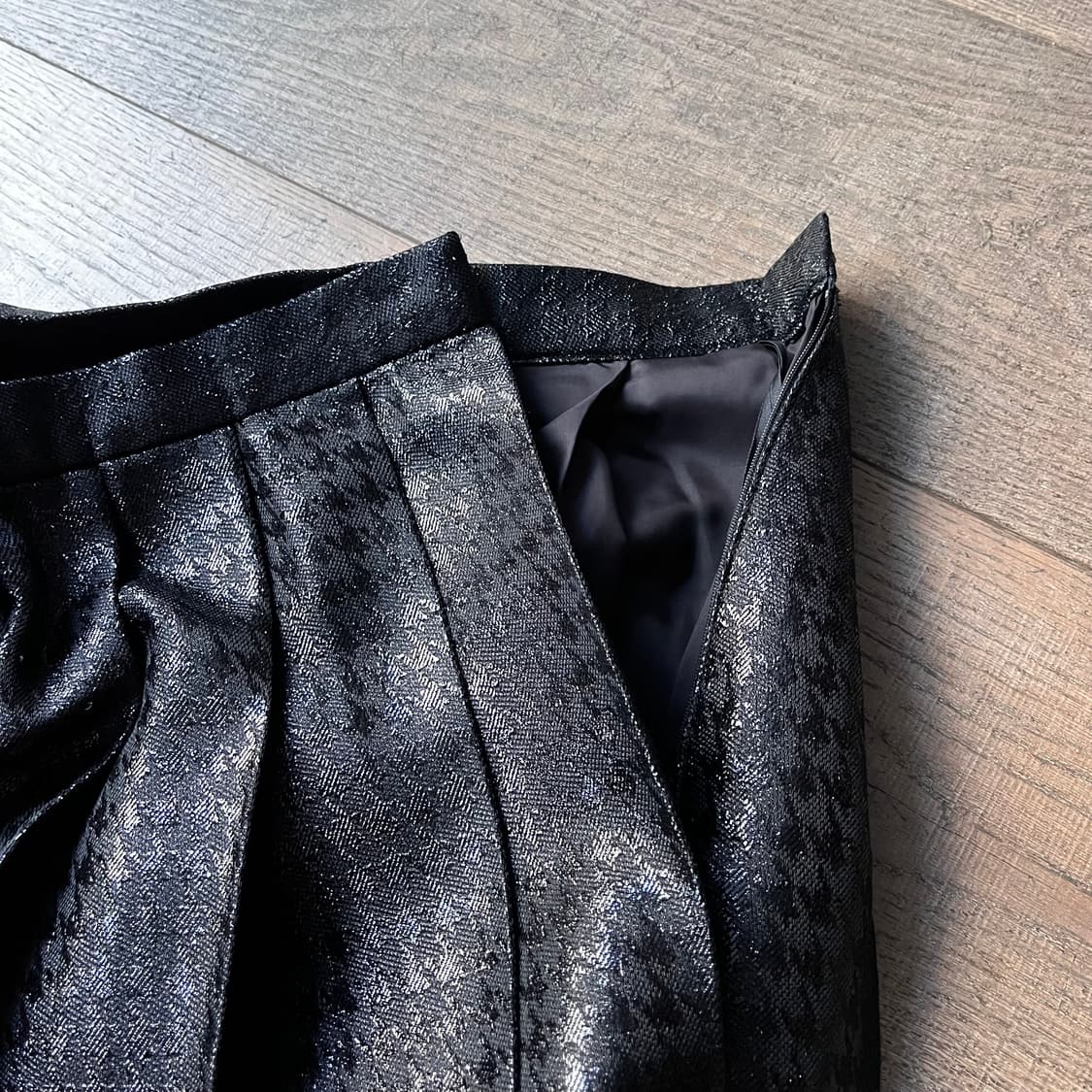 90's Glitter Hound Tooth Pattern Skirt 상품이미지7