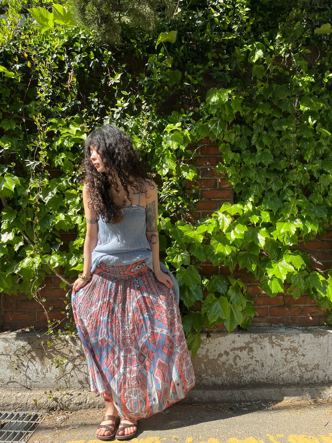 히피 에스닉 패턴 롱스커트 상품이미지1