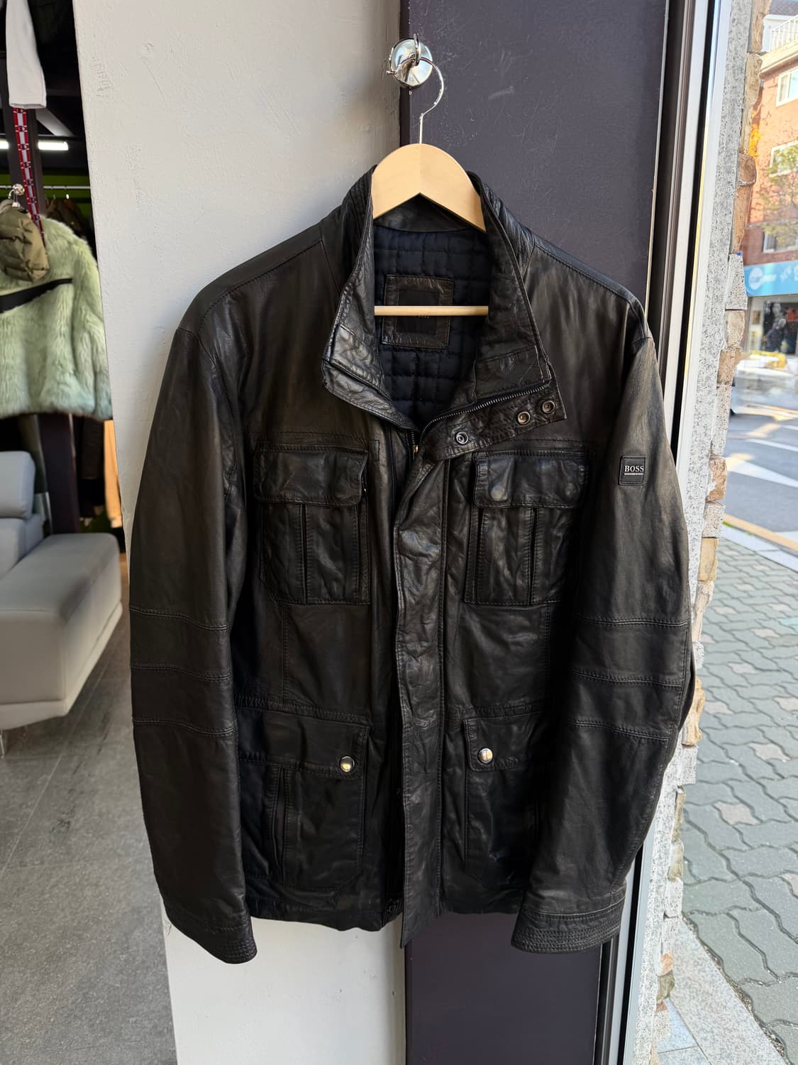 52/ 휴고보스 신형 블랙라벨 양가죽 패디드 자켓 상품이미지2