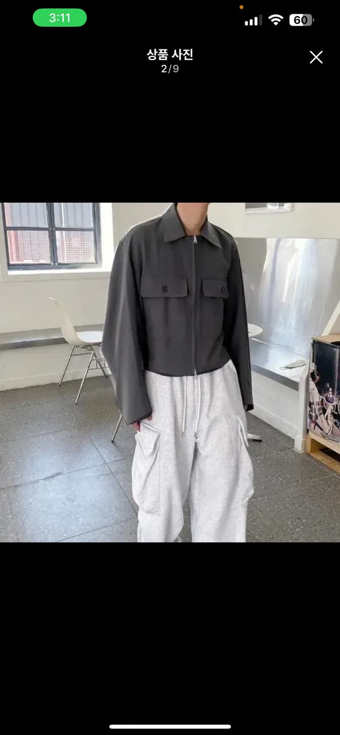 남녀공용 고퀄 오버핏 크롭 벌룬 집업 자켓  상품이미지2