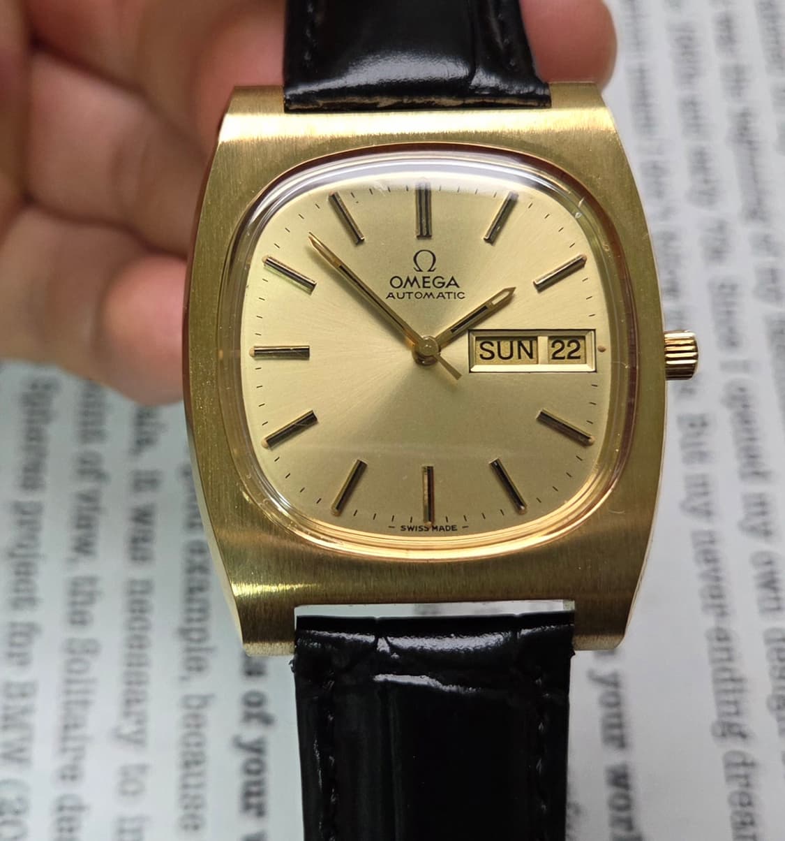 레어] 빈티지 오메가 제네브 점보 테레비 올금장 샴골판 데이데이트 상품이미지2