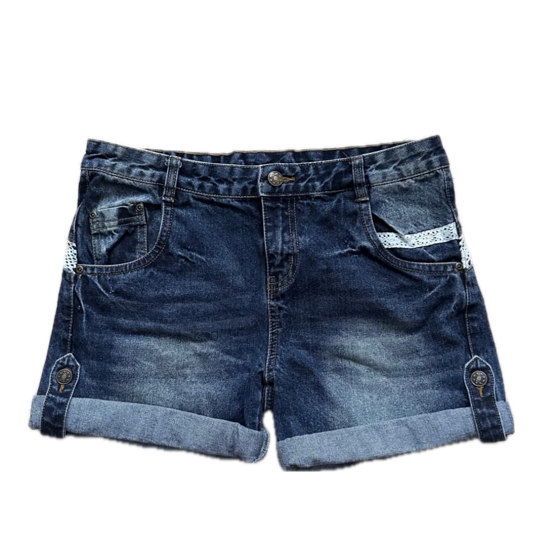 일본빈티지 레이스 데님 숏팬츠 상품이미지3