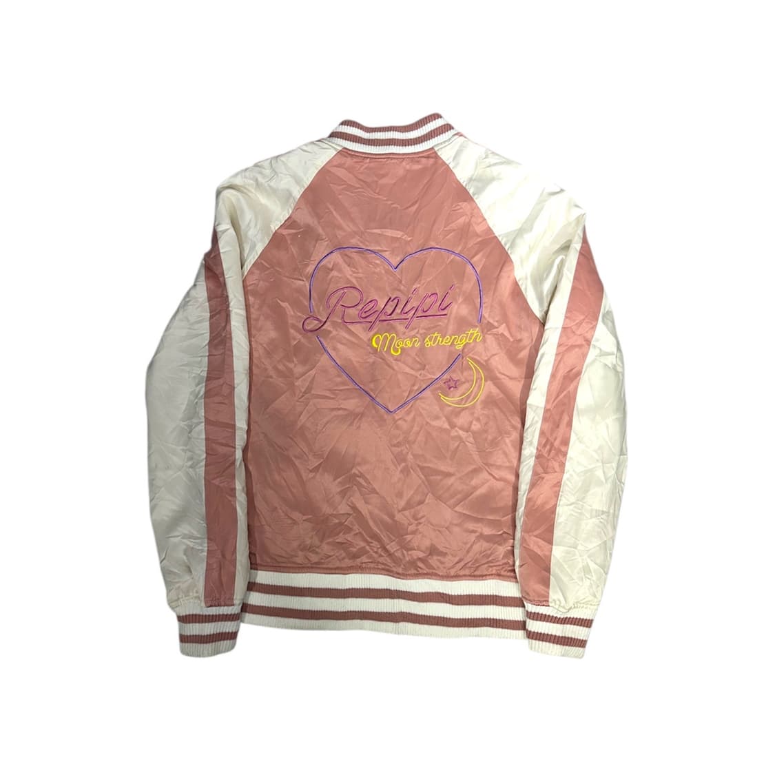 일본 빈티지 핑크 화이트 스카잔 자켓 XS 상품이미지6