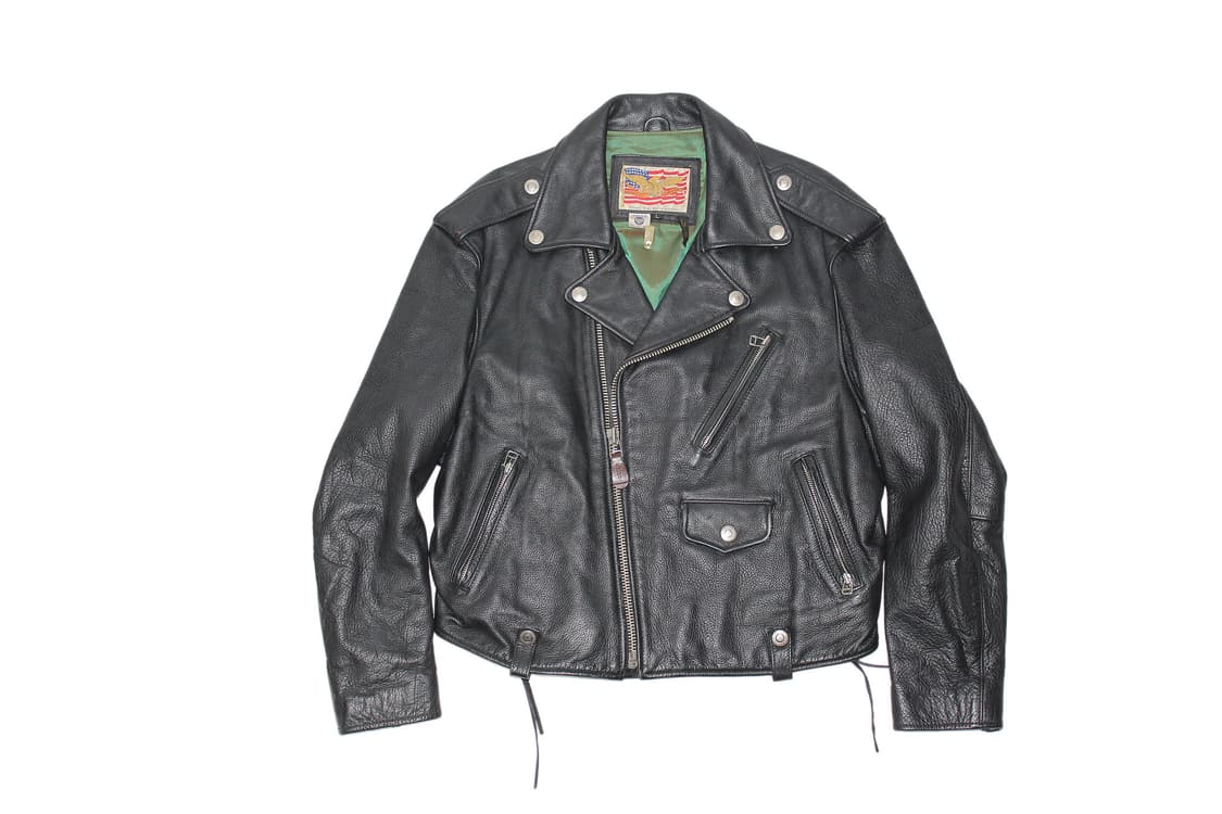 1990s USA AMEKO 아메코 레더 바이커자켓  상품이미지1