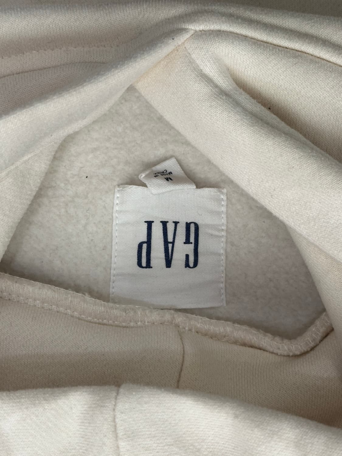 M)GAP 빈티지 빅로고 아이보리 플리스 후디 상품이미지5