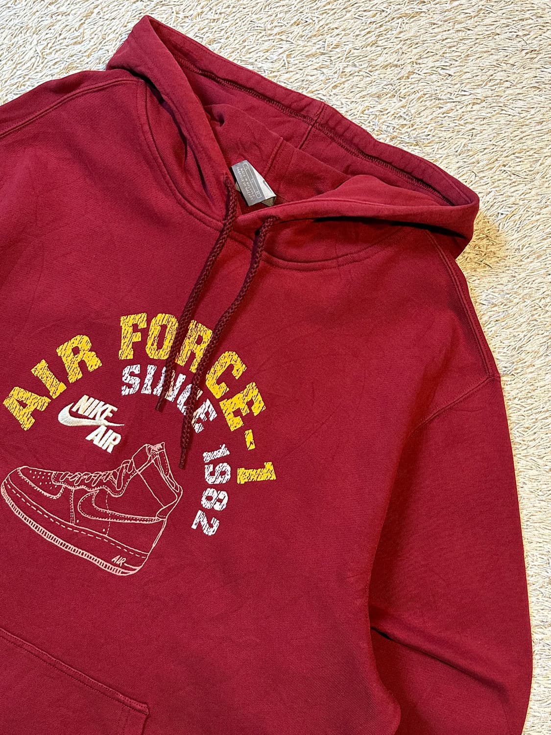희귀) 00's 나이키 올드스쿨 에어포스원 후드티 버건디 상품이미지2
