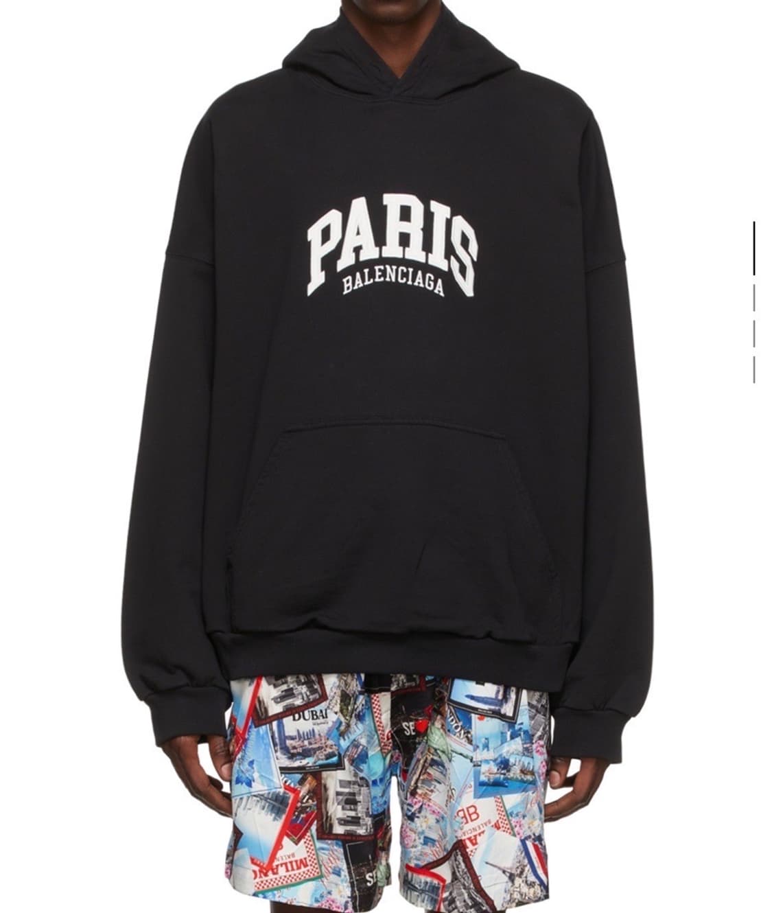 [3] 발렌시아가 시티 파리 와이드 핏 후드 블랙 상품이미지2