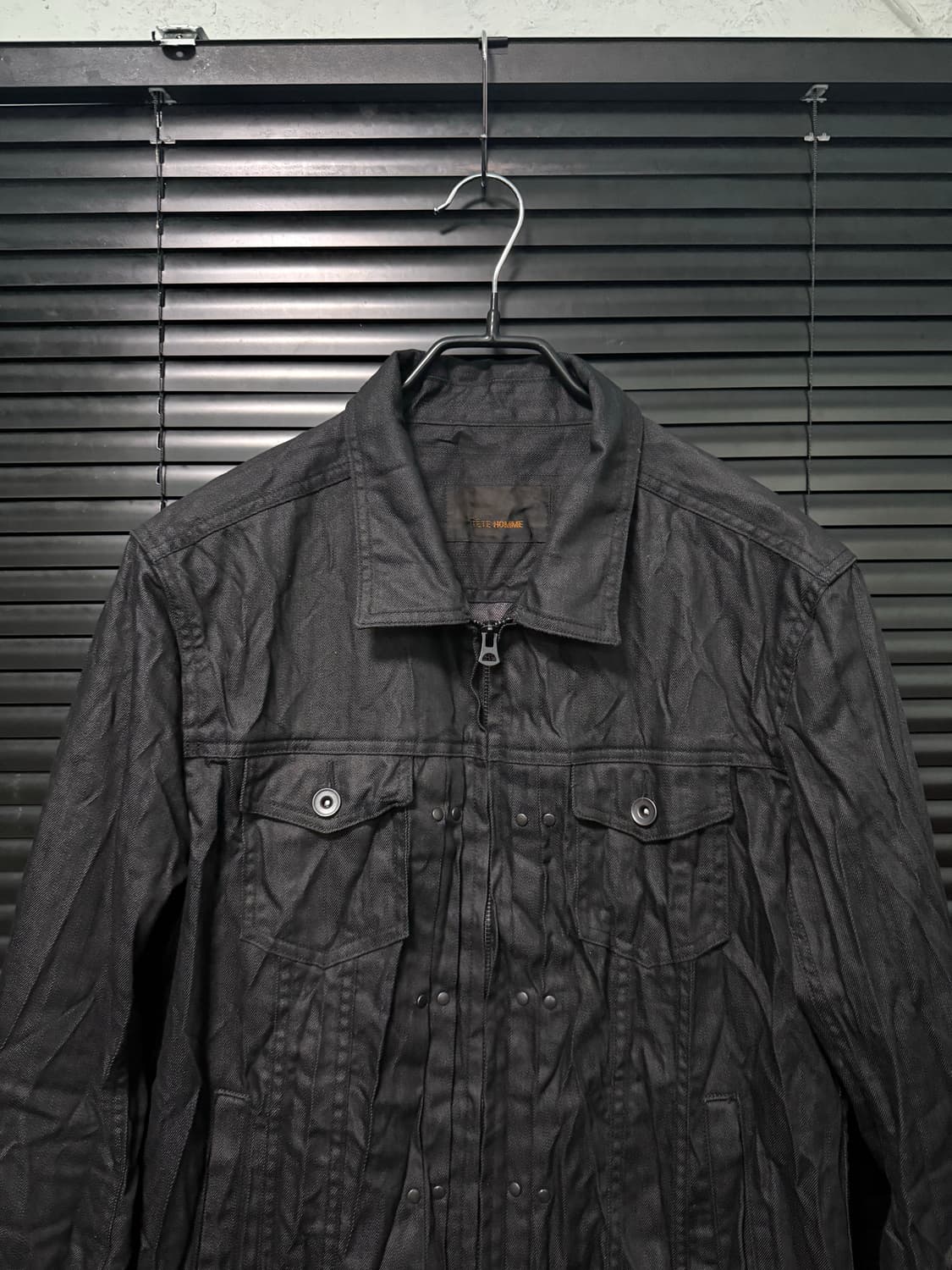 TETE HOMME 테테옴므 일본 주름 데님 트러커 생지 고스 락 펑크 상품이미지3