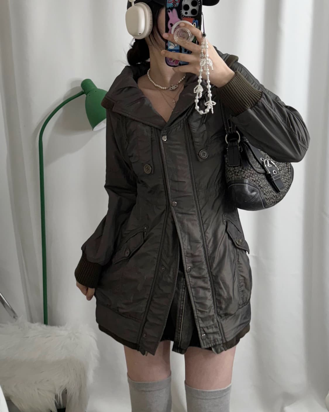 쿨 카키 빅 카라 야상 자켓 상품이미지5