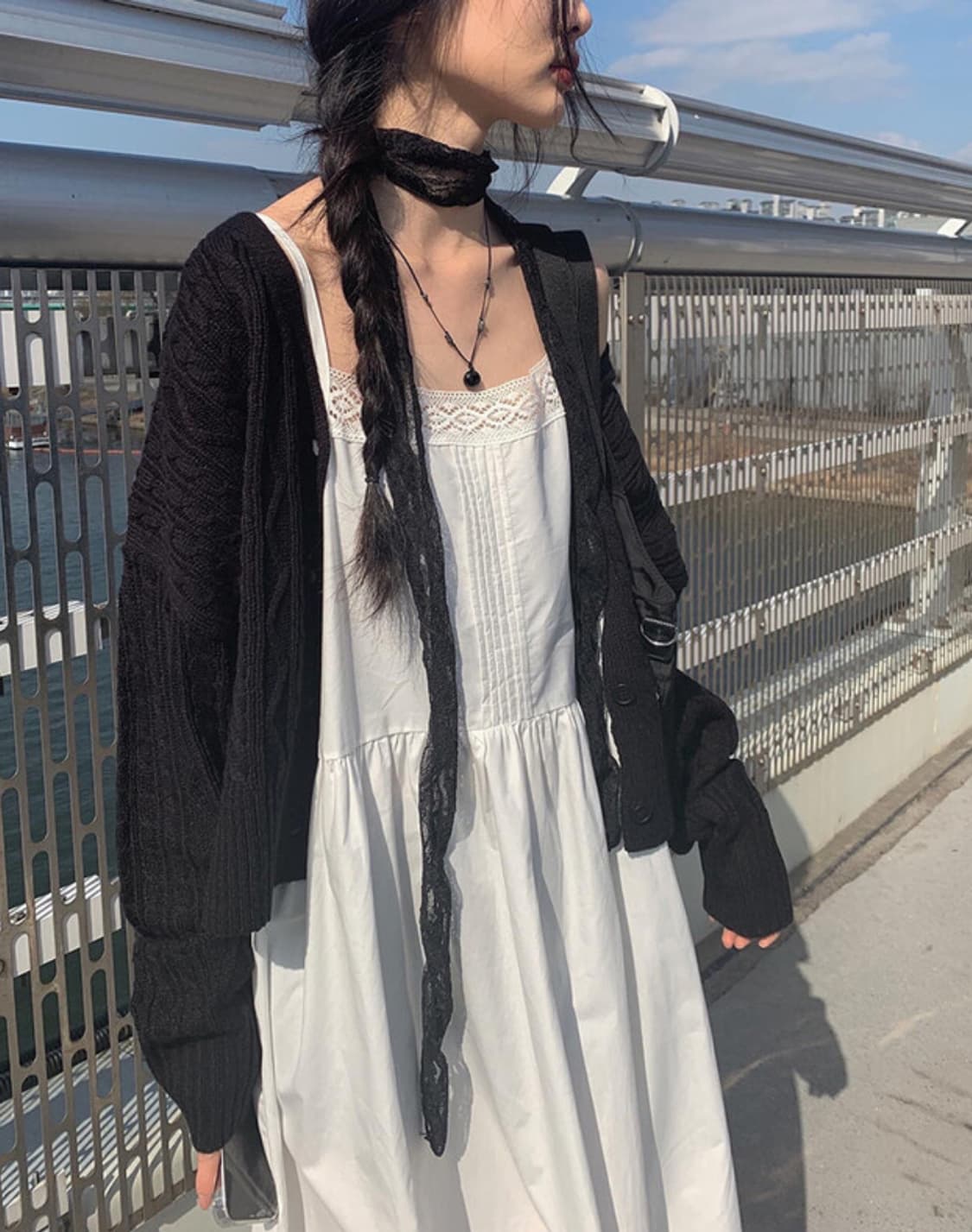 애니원모어 가디건 원피스 세트 상품이미지4