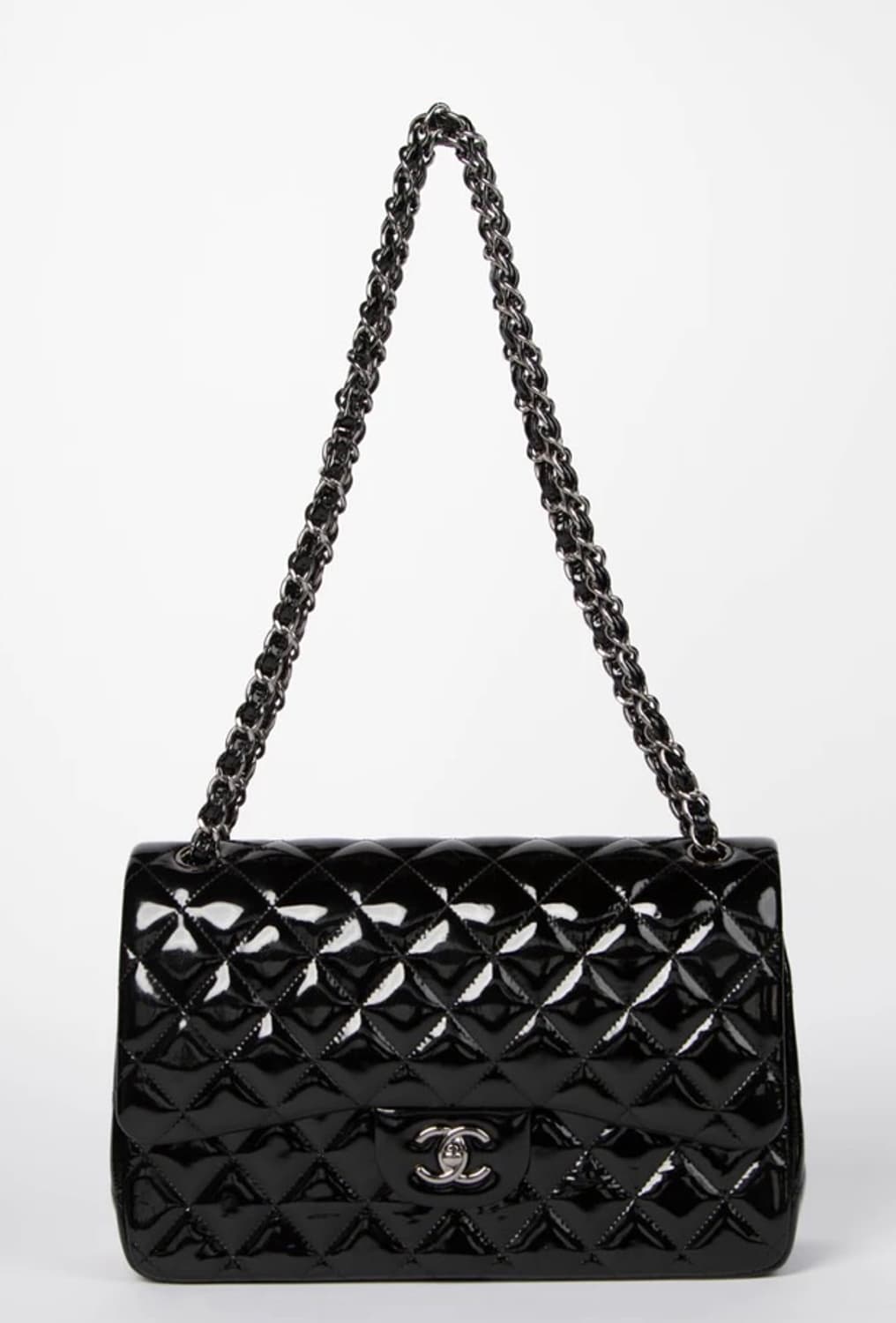 2010s 샤넬 클래식 은장 플랩백 미듐 블랙 정품 상품이미지8