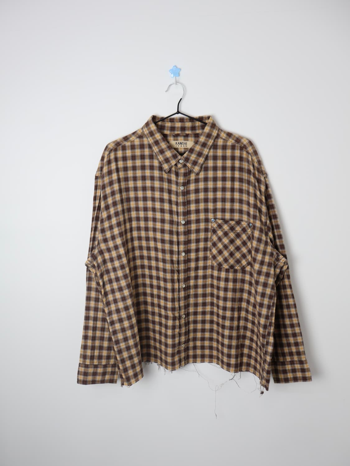 Kansai Jeans Vintage Plaid Cut Off Shirt 상품이미지1