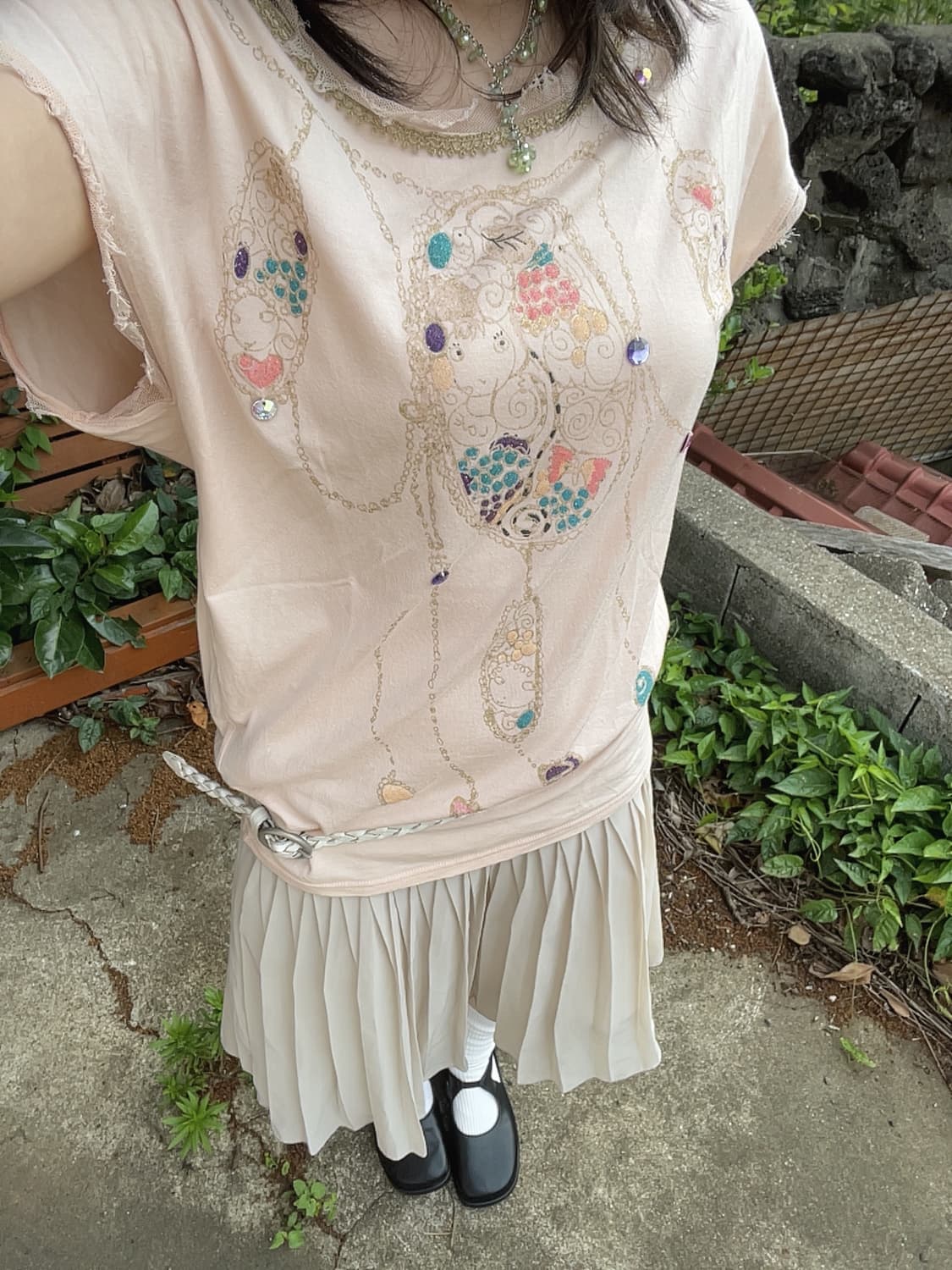 츠모리치사토 큐빅 일러스트 티셔츠 상품이미지4