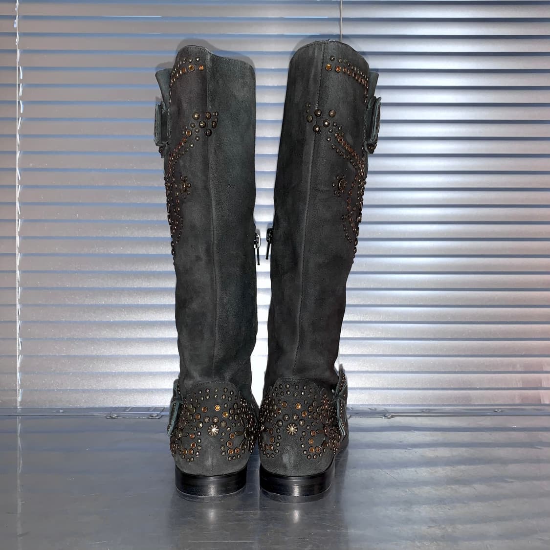 00s 빈티지 퀸비 올 스웨이드 블링 부츠 상품이미지5