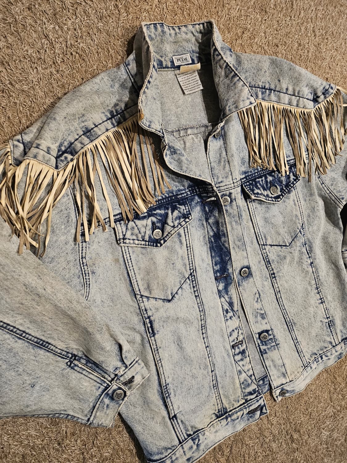 일본[L-105] 80's 빈티지 'PULSE' 웨스턴 프린지 데님 자켓 상품이미지6