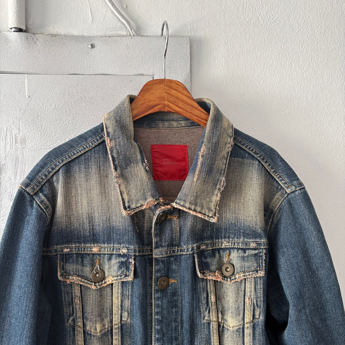 빈티지 워싱 & 디스트레스 데님 자켓 상품이미지2