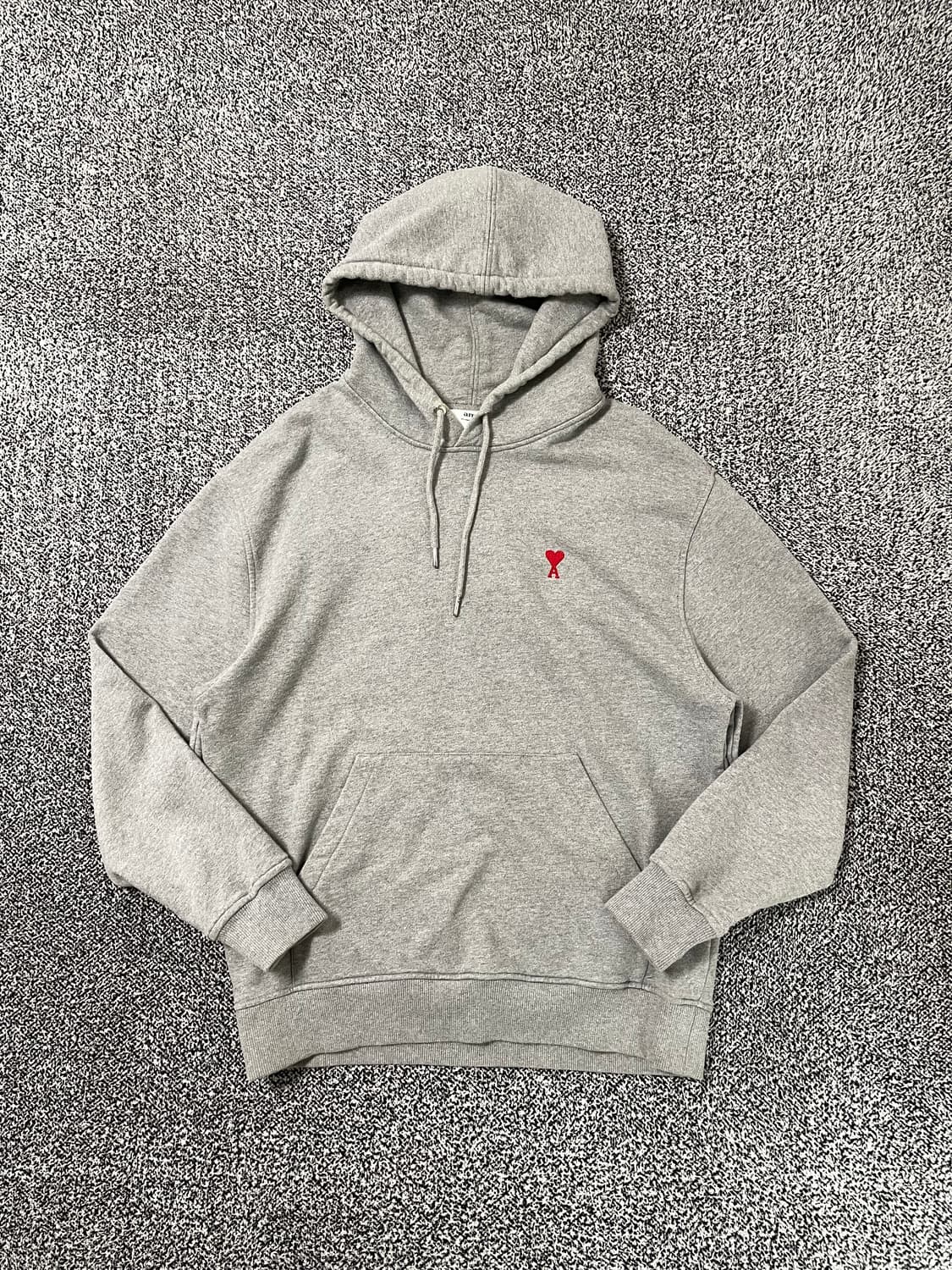 빈티지9. 아미 AMI 스몰 하트 로고 후드티 후디 스웻셔츠 그레이 상품이미지1
