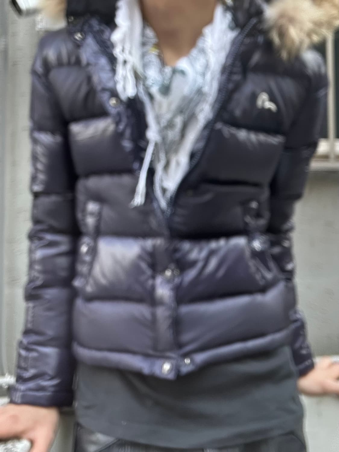 2000s evisu 락시크 퍼플 숏 퍼 패딩 상품이미지4