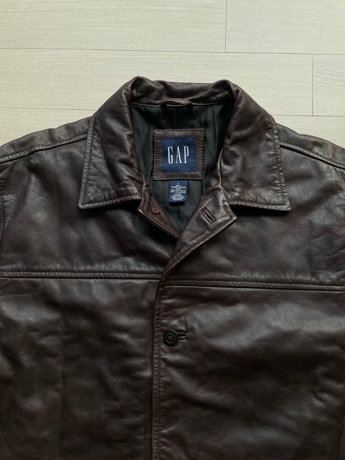 90s 올드갭 레더 카코트 브라운 gap carcoat 상품이미지4