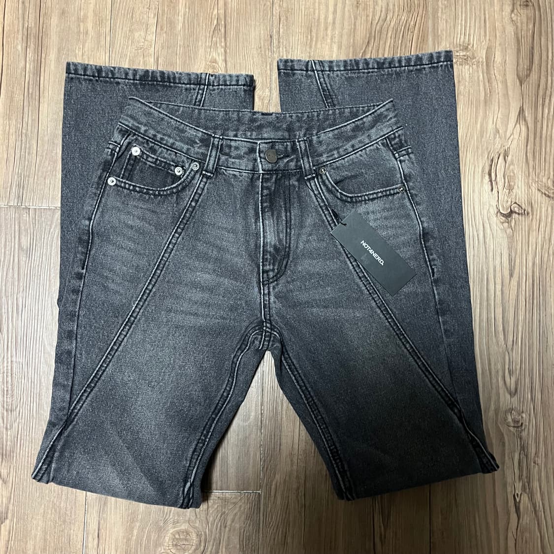 [Not4nerd]낫포너드 커브드 부츠컷 팬츠(블랙) 상품이미지5