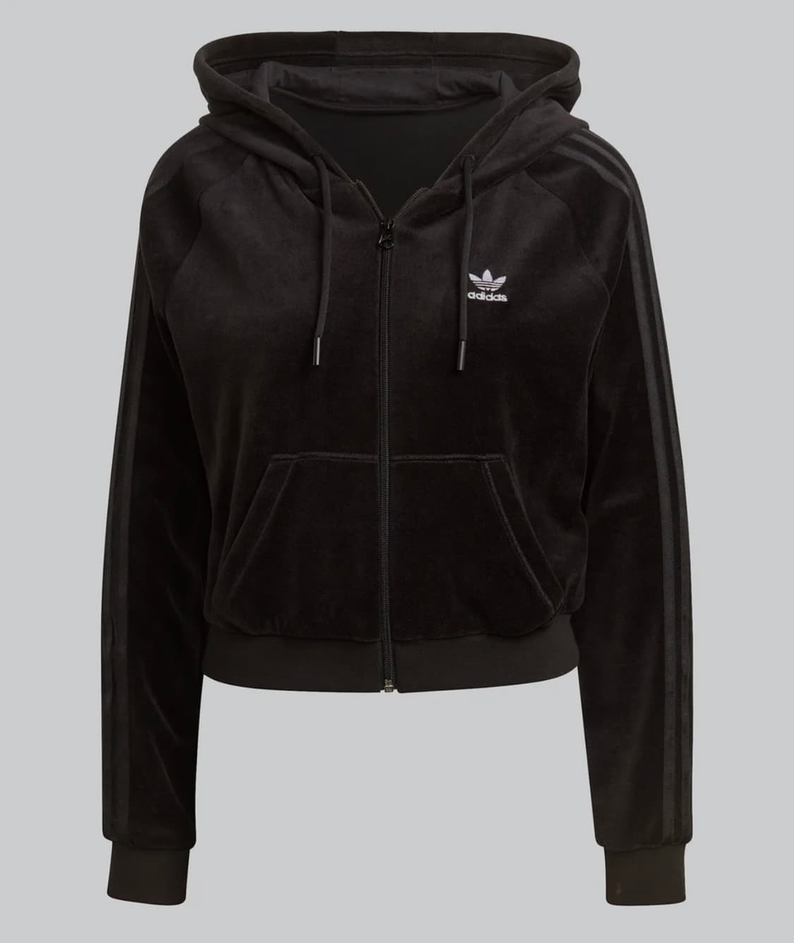 아디다스 벨루어 크롭 후드집업 S 상품이미지1