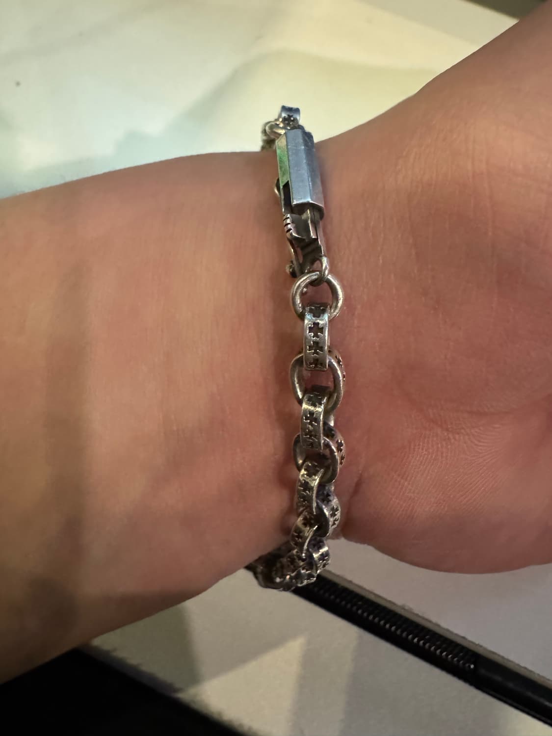 킹크로치 블랙 크로스 체인팔찌 상품이미지4