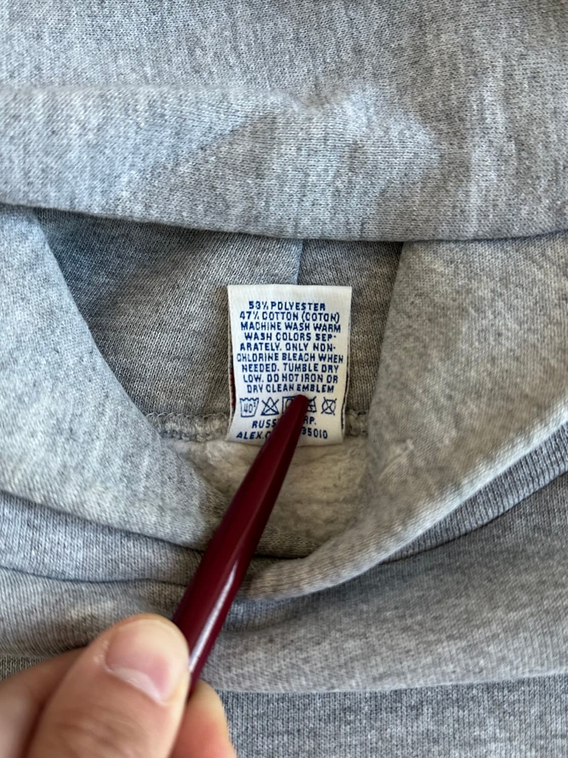 90s 빈티지 러셀 후드 그레이 XL USA 상품이미지7