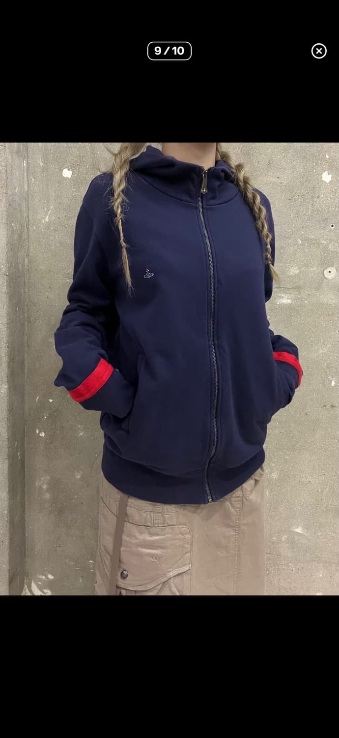 비비안 웨스트우드 레드스티치 네이비 후드집업 m 100 상품이미지2