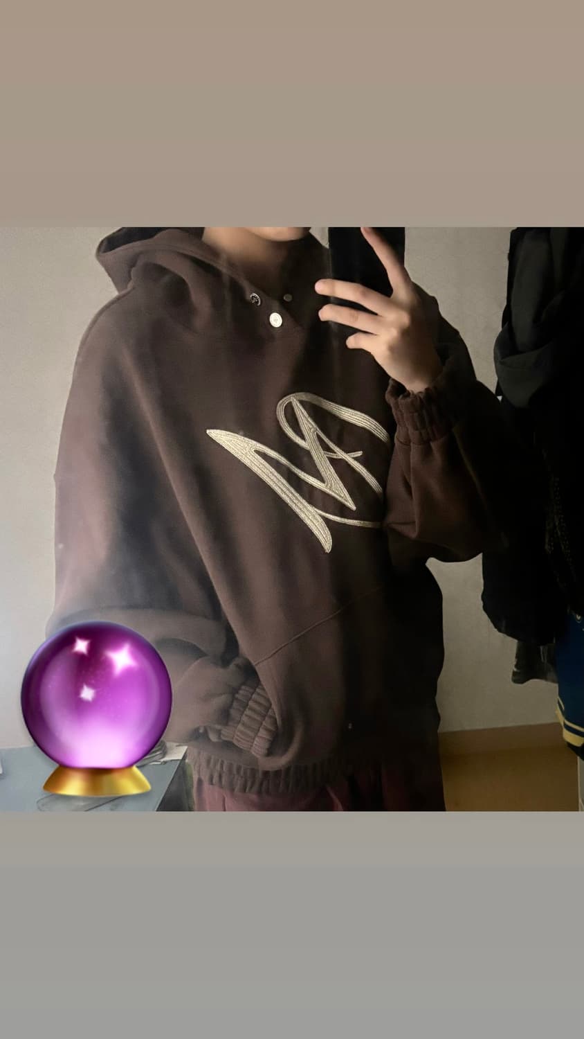 마이딥블루메모리즈 갈색 후드티 상품이미지2